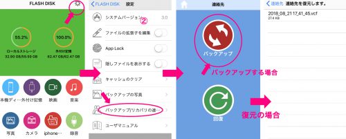 連絡先のバックアップ / 復元方法